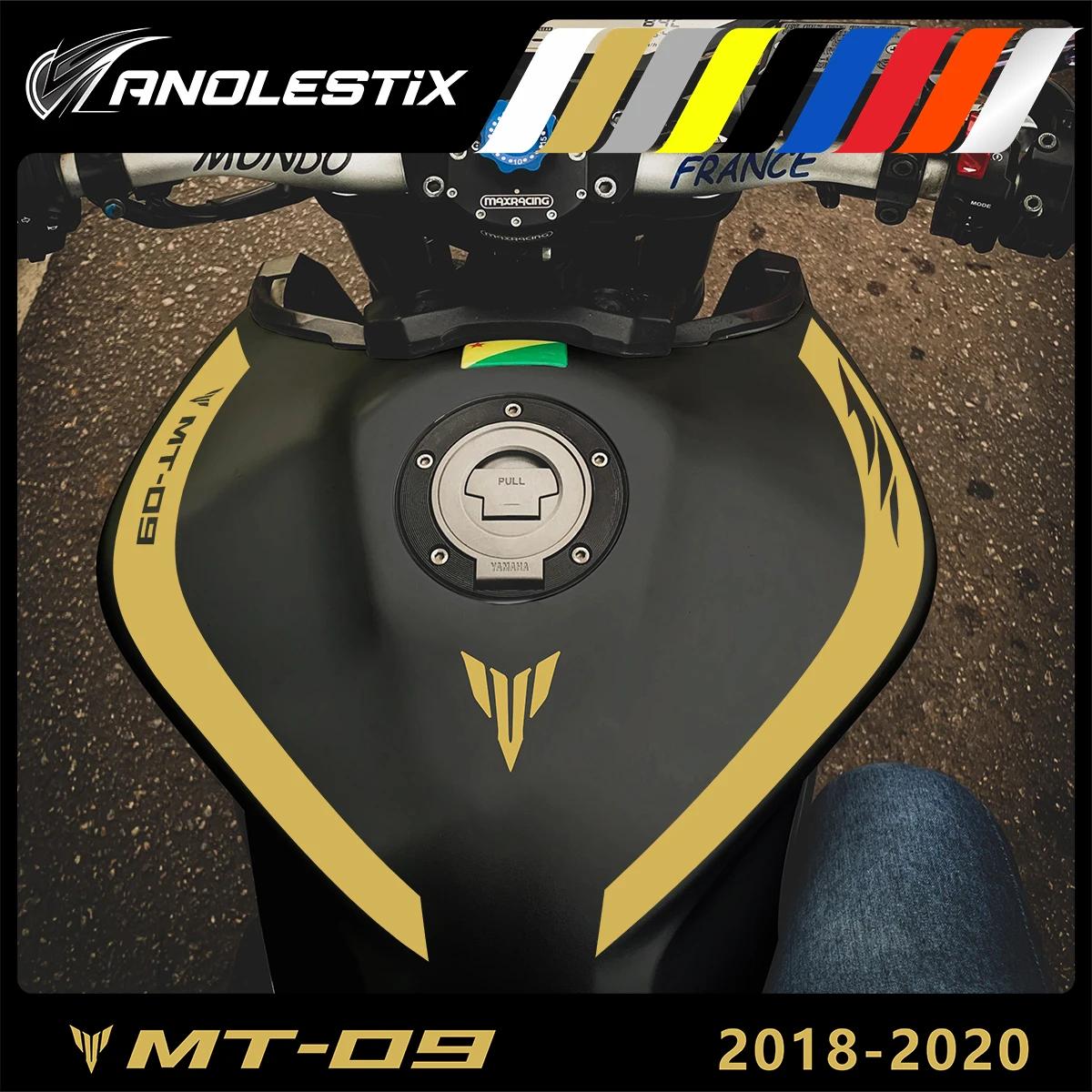 AnoleStix Reflective Vinyl Motorcycle Stickers New Tank Curve Decals Logo For Yamaha MT09 MT-09 FZ09 FZ-09 2018 2019